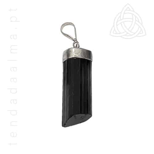 Fio com turmalina negra prata, 500px