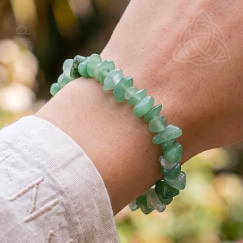 Pulseira de Aventurina Verde, Quartzo Verde, Apresentação Chip