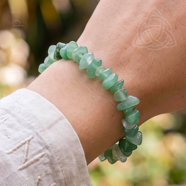 Pulseira de Aventurina Verde, Quartzo Verde, Apresentação Chip