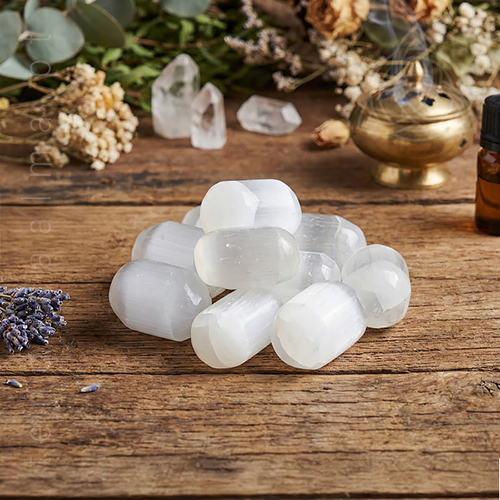 Selenite Rolada de tamanho médio, Origem Marrocos, 25 a 30mm, 500px