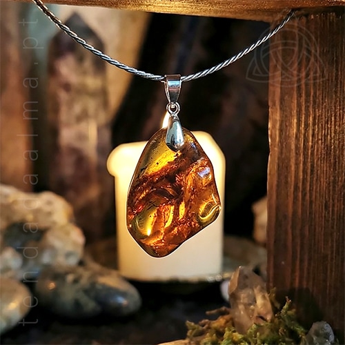 Fio de Aço com Âmbar premium do báltico, 500px