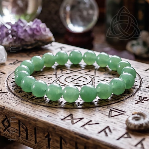 Pulseira de Aventurina Verde, Quartzo Verde, Apresentação Esferas de 8mm