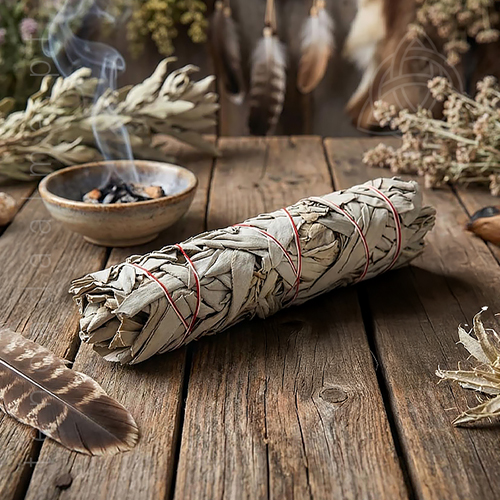 Tocha de Salvia Branca da California, California White Sage Smudge, Tamanho grande, 500px