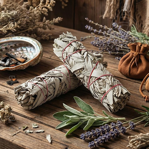 Tocha de Salvia Branca da California, California White Sage Smudge, Tamanho pequeno, 500px