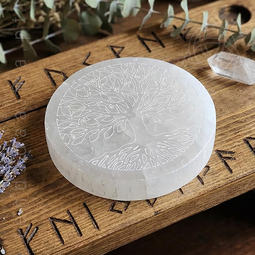 Base de Selenite Arvore da Vida com 8cm de diametro, origem: Marrocos, 500px