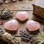 Coracao de Quartzo Rosa de peso 30 a 50 gramas, origem Brasil