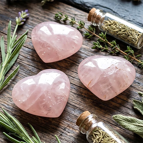 Coracao de Quartzo Rosa de peso 70 a 100 gramas, origem Brasil