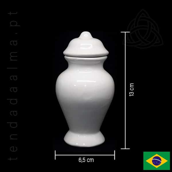 Quartinha Branca de Loiça Brasileira sem asas e com 13 cm de altura, pequena, 600px