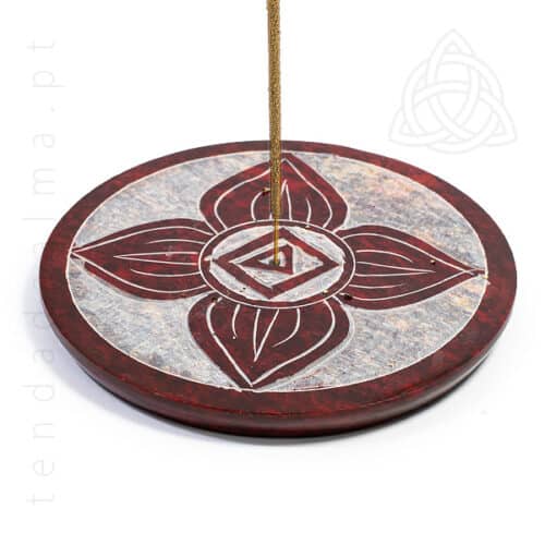 Incensario Base Redonda Pedra de Sabao IPS-624497 RED