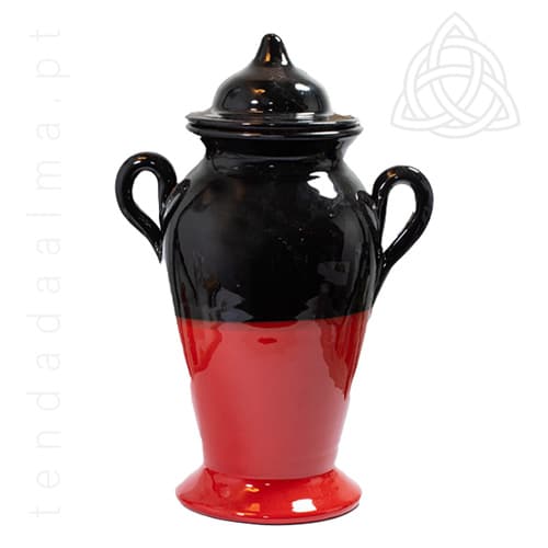 Quartinha tipo brasileira de exu preta e vermelha com asas