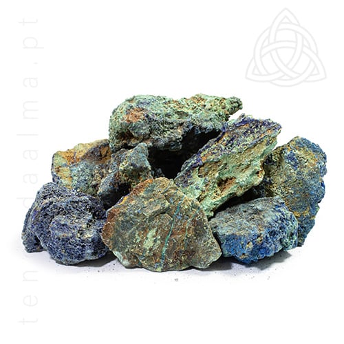 Azurita com Malaquita Bou Beker em bruto natural 3 cm 500px