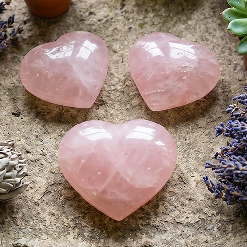 Coracao de Quartzo Rosa de peso 100 a 150 gramas, origem Brasil