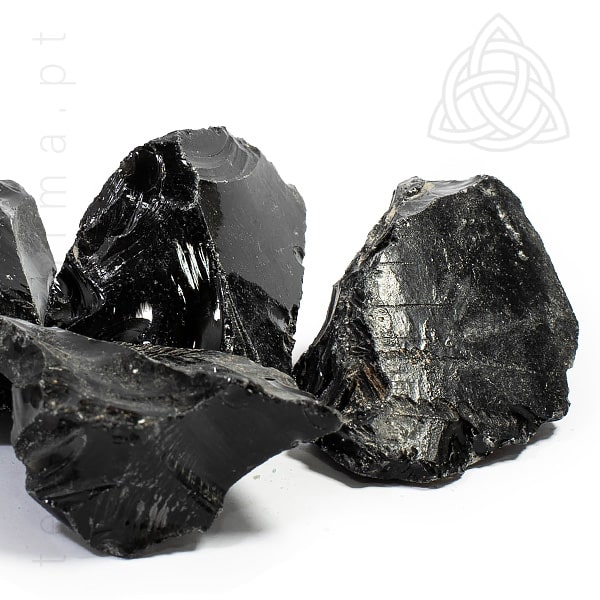 Obsidiana Negra, Vidro da Terra, pedra natural em bruto de 3 cm, 600px