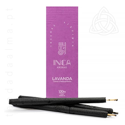 Incenso Inca Linha Alquimia de 4 Varetas, fabrico artesanal no Brasil, Lavanda, 500px
