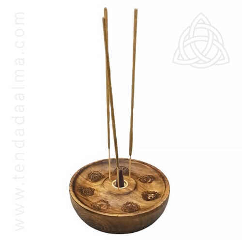 Incensário de Madeira Gravado com 7 Chakras - Image 3