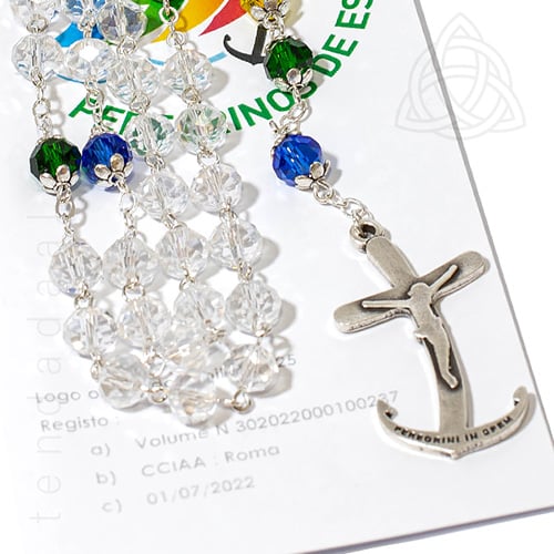 Terço do Jubileu 2025, cristal facetado, Peregrinos da Esperança, 500px