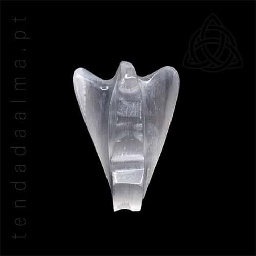 Anjo de Selenite Artesanal, Marrocos, 6 cm, 500px
