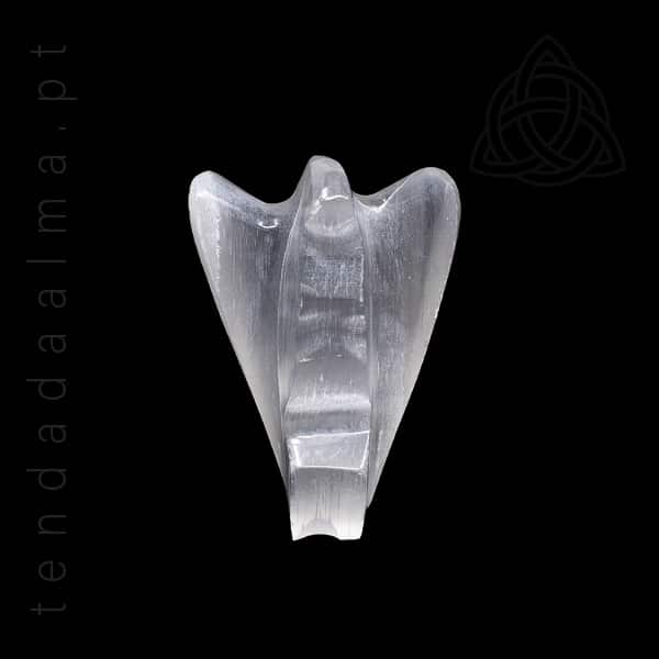 Anjo de Selenite Artesanal, Marrocos, 6 cm, 600px