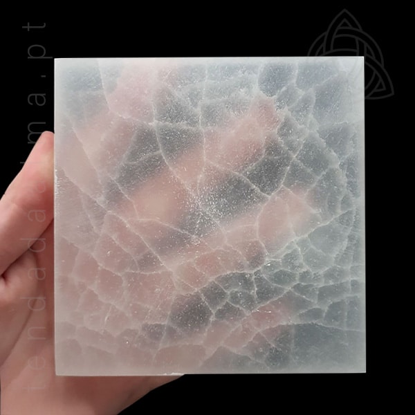 Base de Selenite Energizadora, Marrocos, Rechager Plate, Quadrada, 12cm, 600px