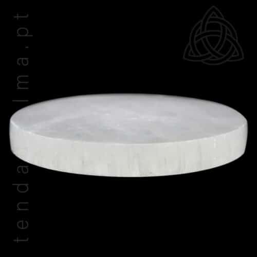 Base de Selenite Energizadora, Marrocos, Rechager Plate, Redonda, Detail 2, 12cm, 500px
