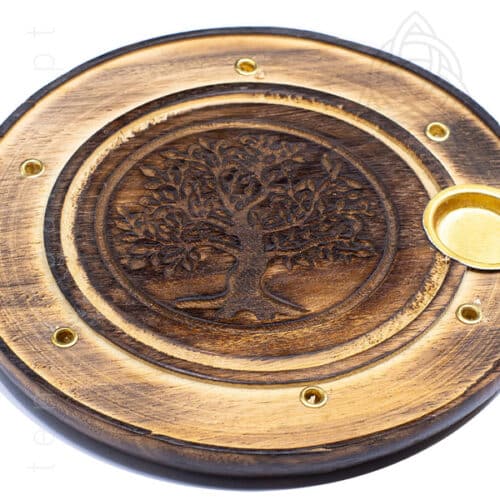 Base de Madeira para Incensos com Arvore da Vida, 600px