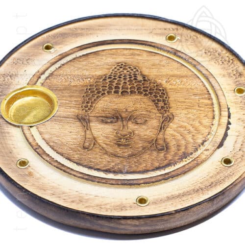 Base de Madeira para Incensos com Buda Thai, 600px