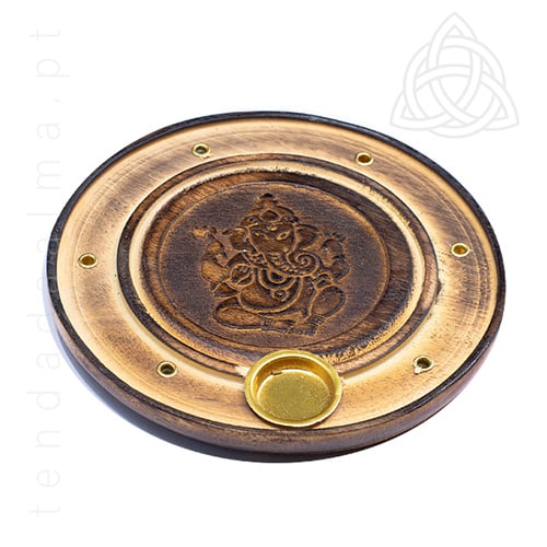 Base de Madeira para Incensos com Ganesh, 500px