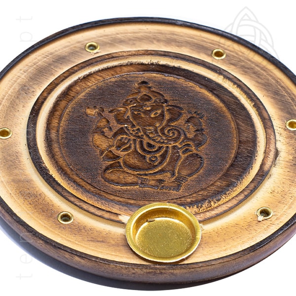 Base de Madeira para Incensos com Ganesh, 600px