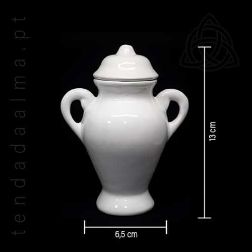 Quartinha Branca de Loiça Brasileira com asas e com 13 cm de altura, pequena, 500px