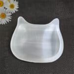 Taca de Selenite, Selenita, Formato de cabeca de gato, 12cm, Marrocos, 500px