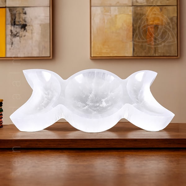 Taca de Selenite Triple Moon, Lua Tripla, 18/20 cm, Origem Marrocos, img3, 600px