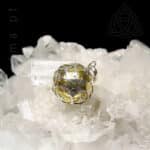 Chamador de anjos bola dourada com furnitura prateada, 500px