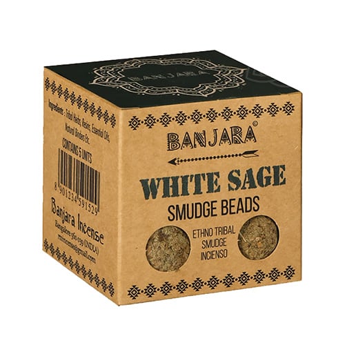 Bolinhas de Defumação de Salvia Branca, Marca Banjara, Fabrico artesanal na Índia, 500px