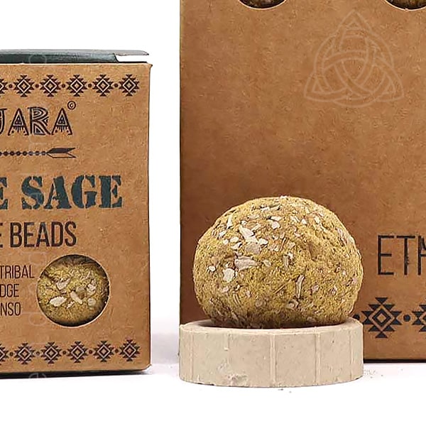 Bolinhas de Defumação de Salvia Branca, Marca Banjara, Fabrico artesanal na Índia, 600px