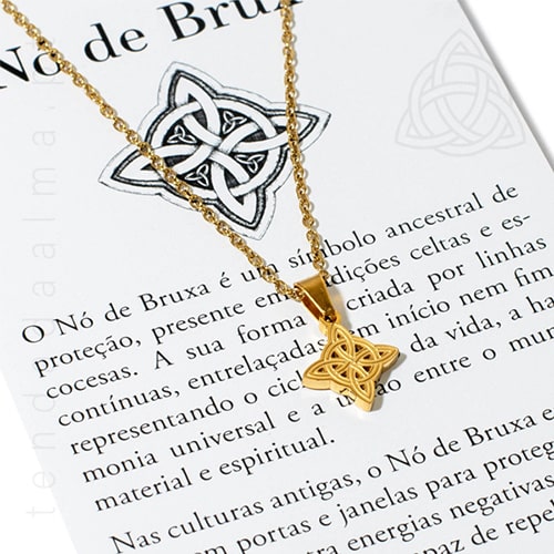 Fio com Nó de Bruxa em Aço Dourado, 12mm, 500px