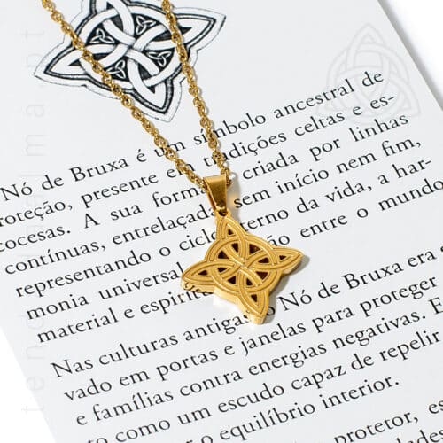 Fio com Nó de Bruxa em Aço Dourado, 17mm, 600px