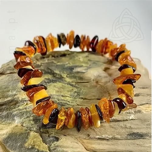 Pulseira de Ambar Misto do Baltico, Tamanho infantil, apresentação chip, 500px