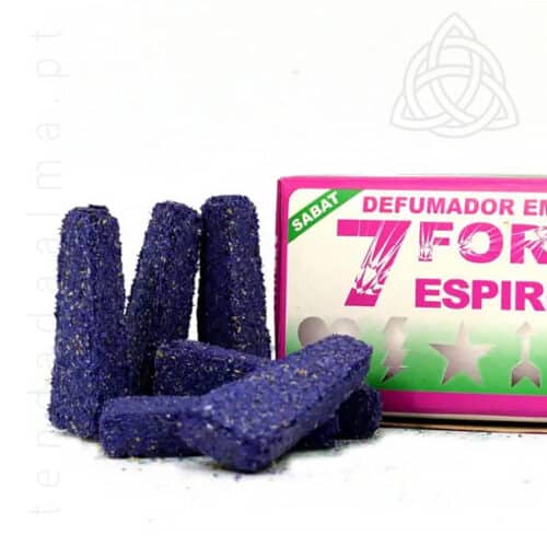 Defumador Divino 7 Forças Espirituais em tabletes, detalhe, fabrico artesanal no Brasil, 600px