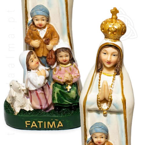 Imagem Estatueta de Nossa Senhora de Fátima com os Pastorinhos com 20 cn de altura em resina, 600px