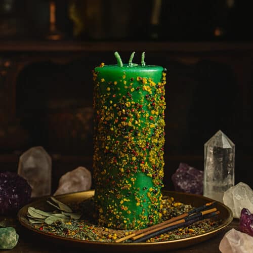 Poderoso Velao Abre Caminhos com 3 Pavios, Velão de Ervas, Velão de Ritual, Composicao, 600px