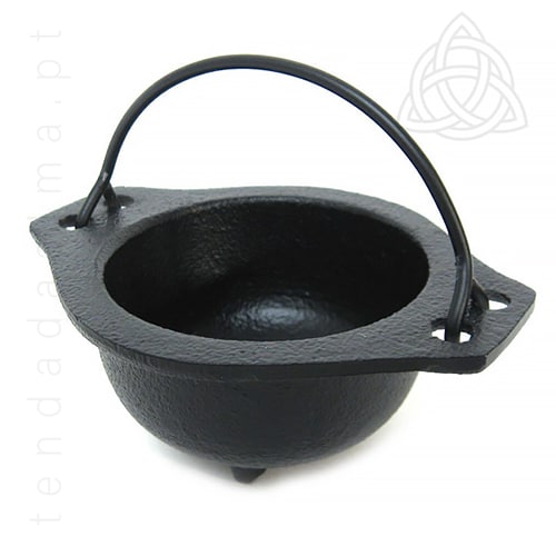 Caldeirao de Ferro Fundido pequeno, tamanho 90 X 75mm, preto, 500px