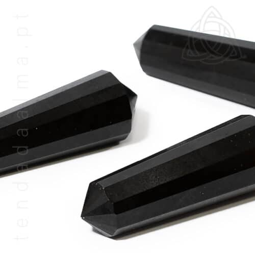 Canalizador biterminado de turmalina negra. peso 20/30 gramas, 600px