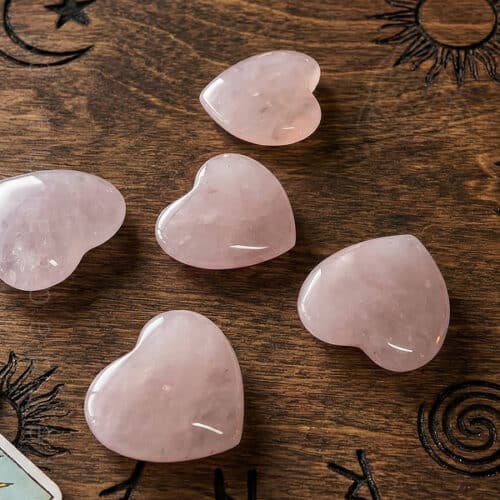 Coração de Quartzo Rosa pequeno com 20mm, 600px
