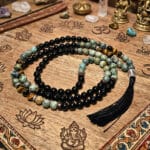 Japamala Abre Caminhos, Terço Tibetano, contas de 8mm e Meru de 10mm, tamanho 85/90 cm, 500px