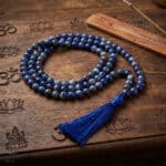 Japamala de Sodalite, Terço Tibetano, contas de 8mm e Meru de 10mm, tamanho 85/90 cm, 500px