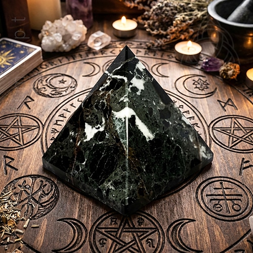 Piramide de Onix negro do Paquistão com tamanho de 8 cm, 500px