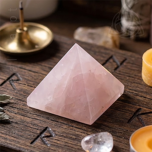 Piramide de Quartzo Rosa, pequena, 4 a 5 cm, 500px