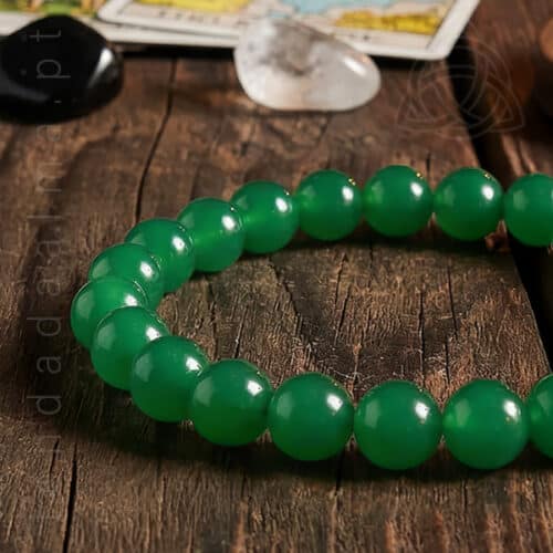 Pulseira Esmeralda sintética, cor verde, contas de 8mm, 600px