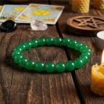 Pulseira Esmeralda sintética, cor verde, contas de 8mm, 500px