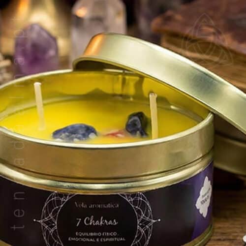 Vela 7 Chakras com Pedras Alusivas aos 7 Chakras | 120 g - Image 2